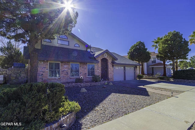 view of front of house with a garage