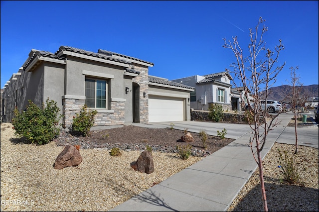 view of front of house with a garage