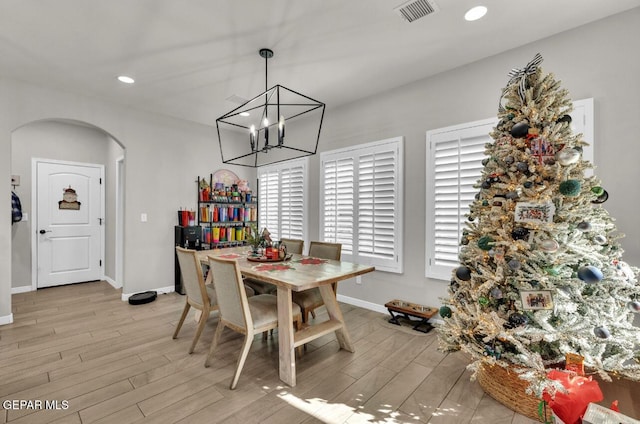 dining room featuring light hardwood / wood-style floors