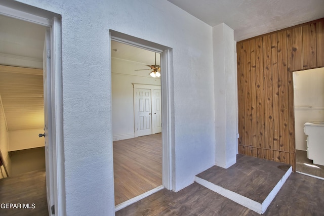 hall featuring dark hardwood / wood-style flooring