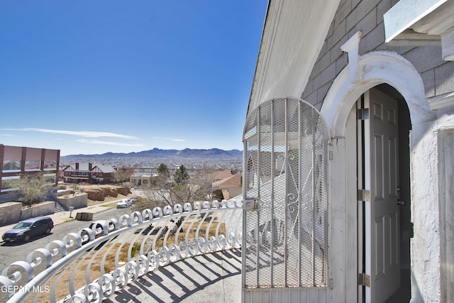 balcony with a mountain view