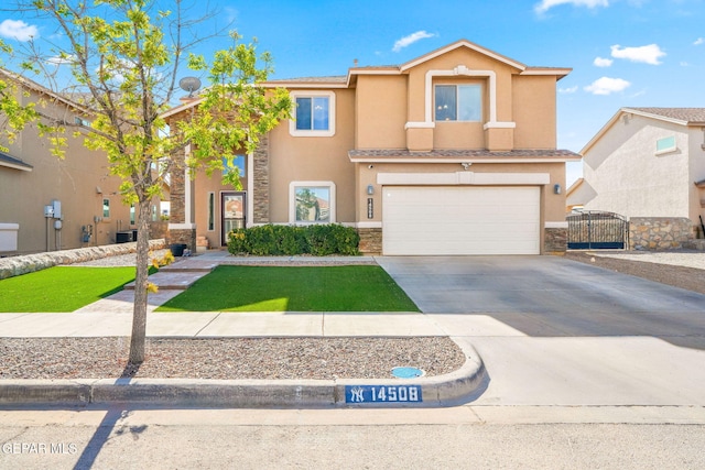 view of front of home with a garage