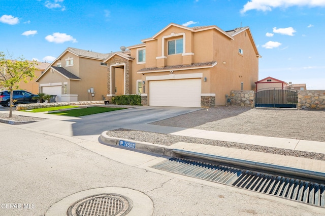 view of front facade with a garage