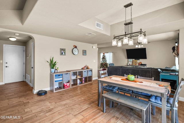 dining area featuring light hardwood / wood-style floors