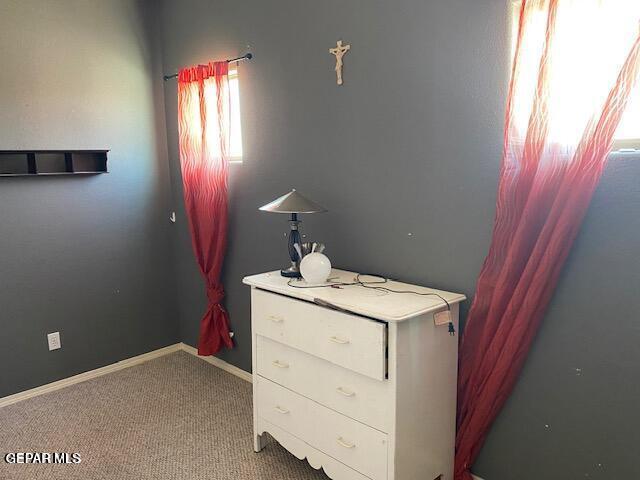 bedroom featuring light colored carpet