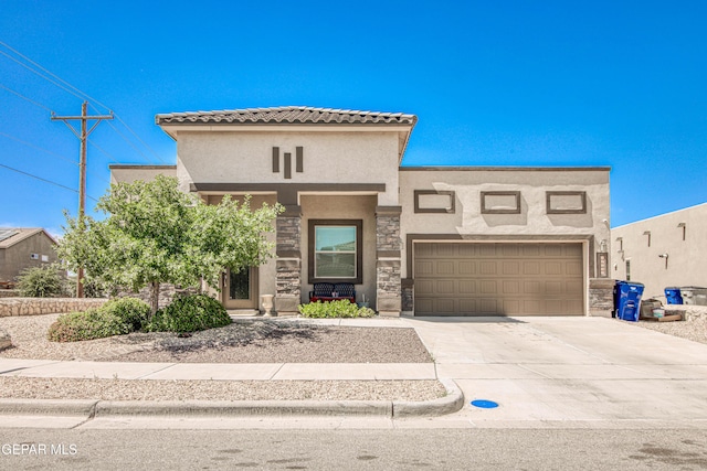 view of front facade featuring a garage