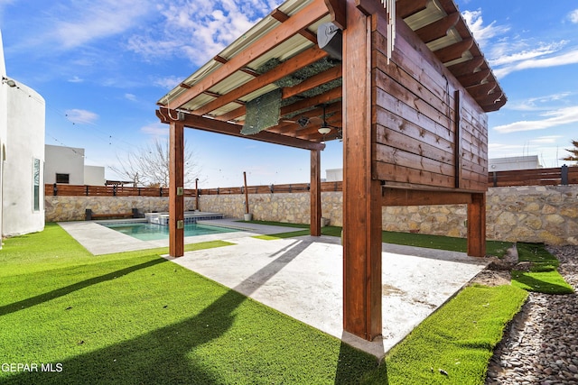 view of patio / terrace featuring a fenced in pool