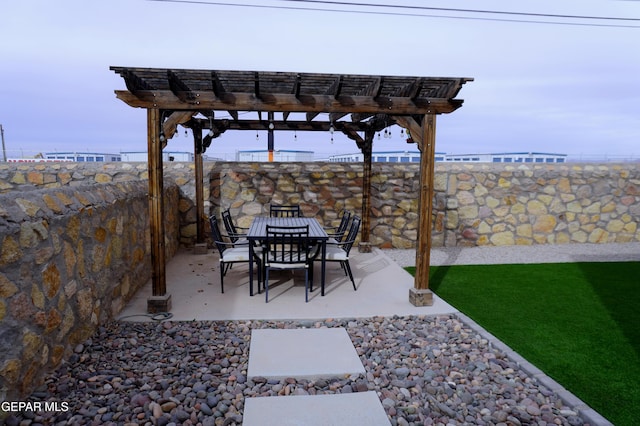 view of patio / terrace featuring a pergola