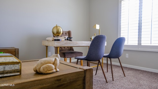 office area featuring carpet