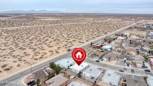 drone / aerial view with a mountain view