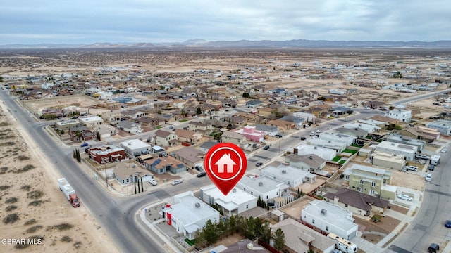 aerial view with a mountain view