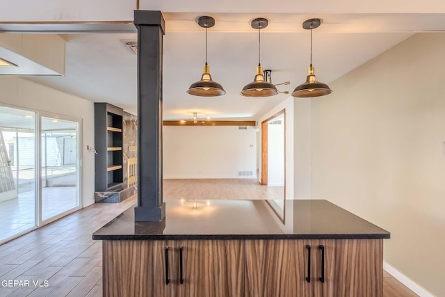 kitchen with pendant lighting