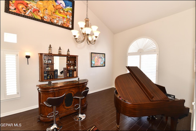 550 Shadow Willow Dr, El Paso, TX 79922 - miscellaneous room with a chandelier, vaulted ceiling, and a wealth of natural light
