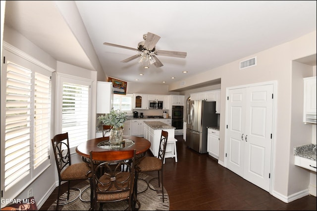 550 Shadow Willow Dr, El Paso, TX 79922 - dining room featuring ceiling fan and dark wood-type flooring