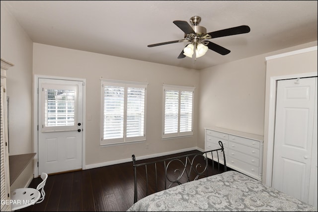 550 Shadow Willow Dr, El Paso, TX 79922 - unfurnished bedroom featuring ceiling fan and dark wood-type flooring