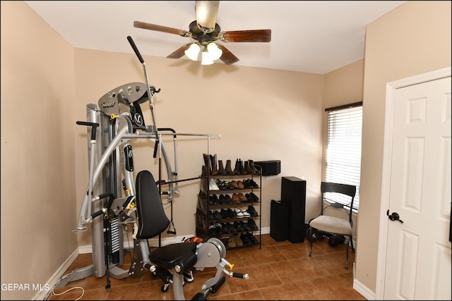 550 Shadow Willow Dr, El Paso, TX 79922 - workout room featuring ceiling fan