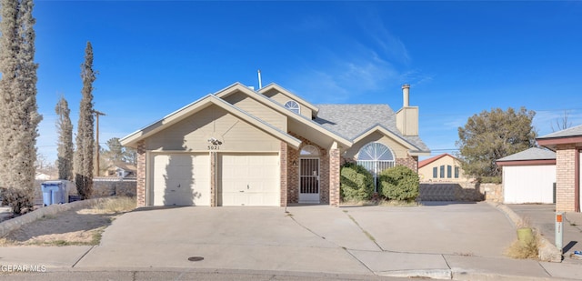 view of property featuring a garage