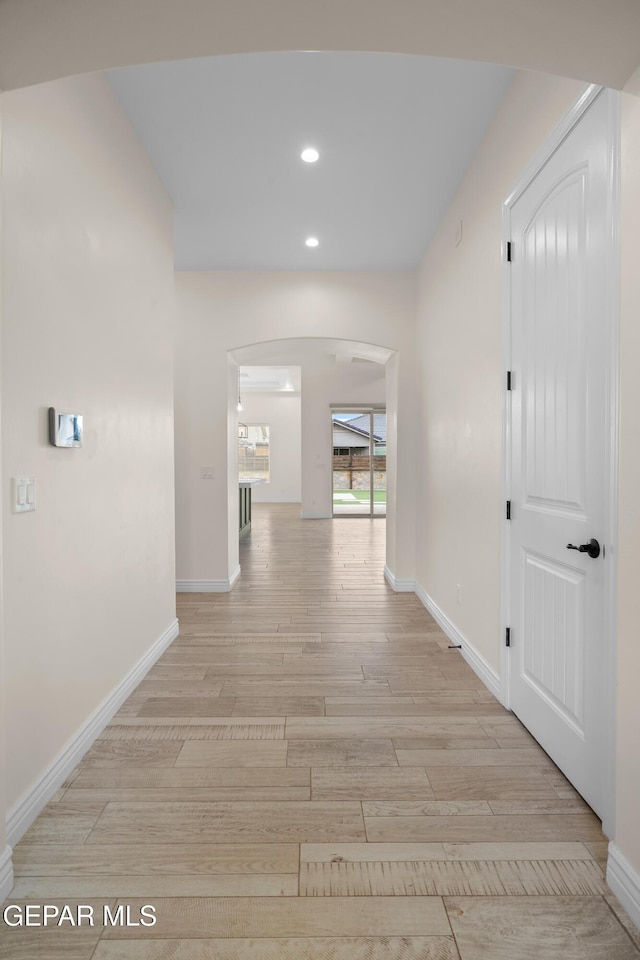 hallway featuring light hardwood / wood-style floors