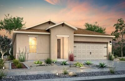 ranch-style house featuring a garage