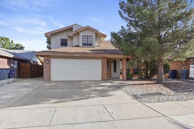 view of front of house with a garage