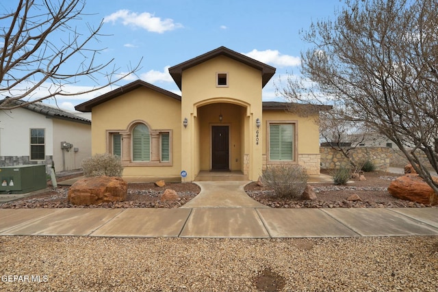 view of front of home featuring central AC