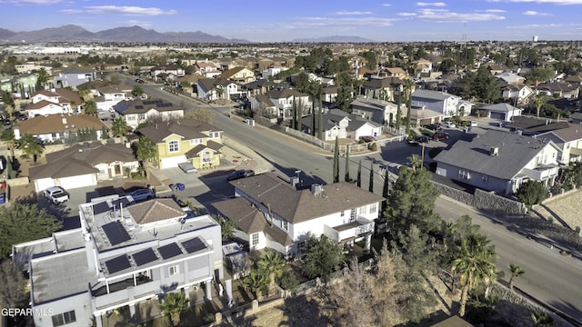 aerial view with a mountain view