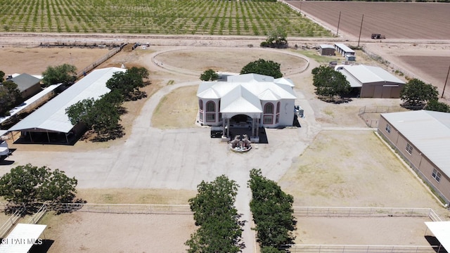 aerial view featuring a rural view