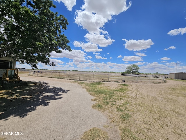 view of road featuring a rural view