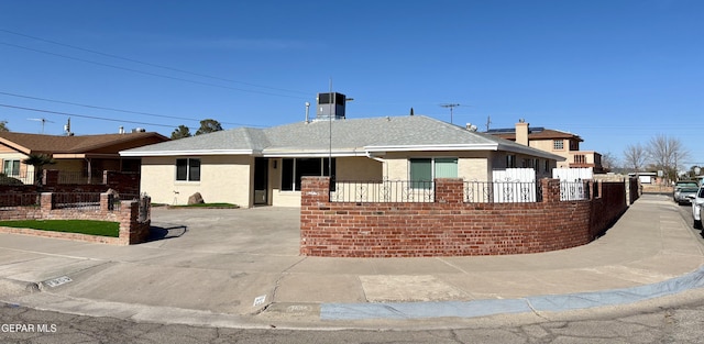 view of single story home