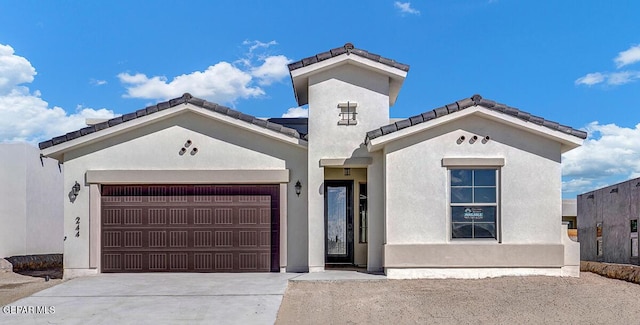 view of front of house with a garage