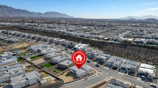 aerial view featuring a mountain view