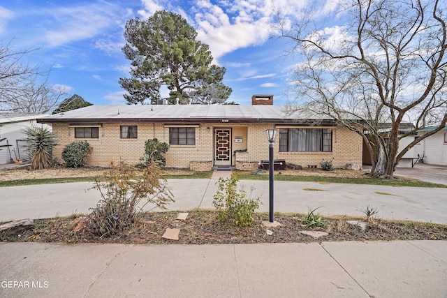 view of single story home