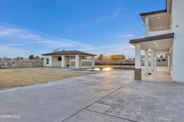 exterior space featuring a gazebo