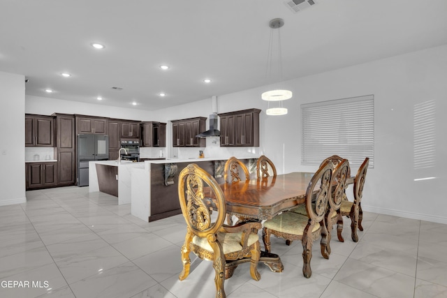 dining room with sink