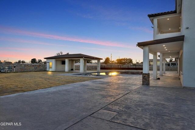 exterior space with a patio and a gazebo