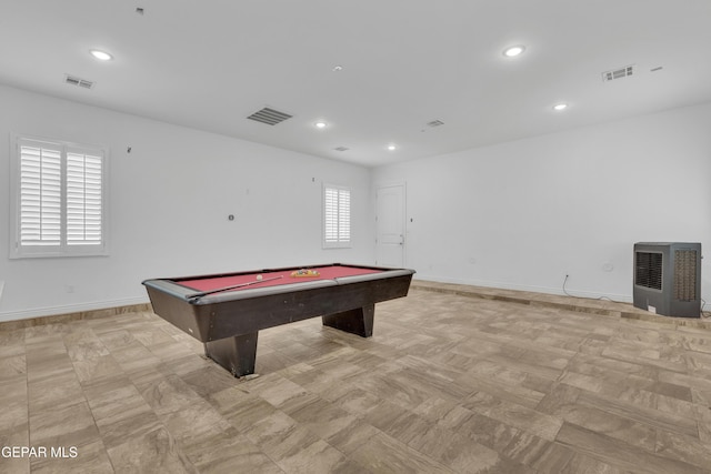 recreation room with pool table