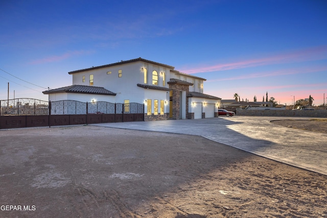 exterior space featuring a garage