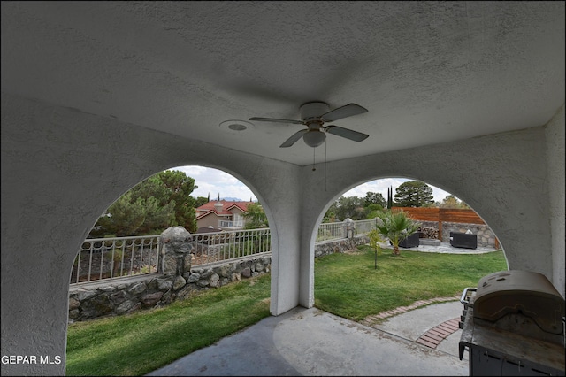 view of patio / terrace with ceiling fan