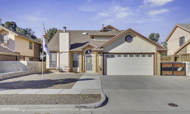 view of property featuring a garage