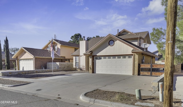 view of front property with a garage