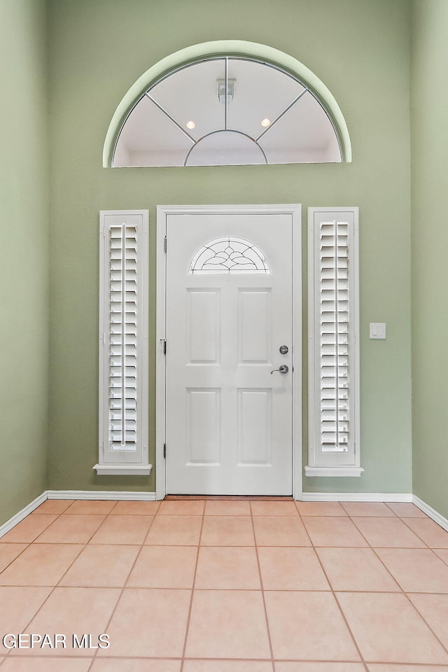 view of tiled foyer