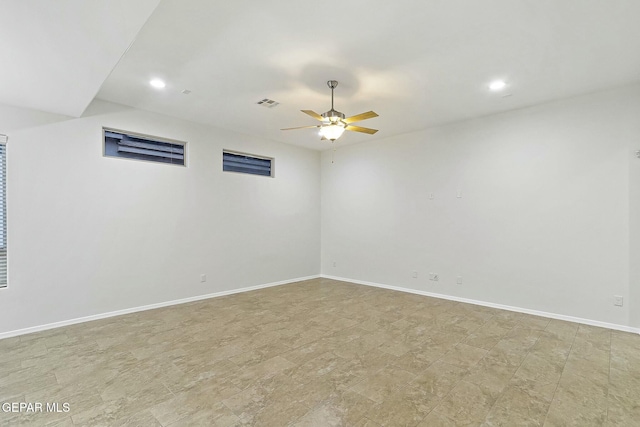 empty room with ceiling fan