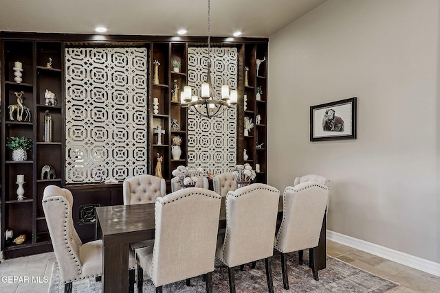 dining room featuring an inviting chandelier