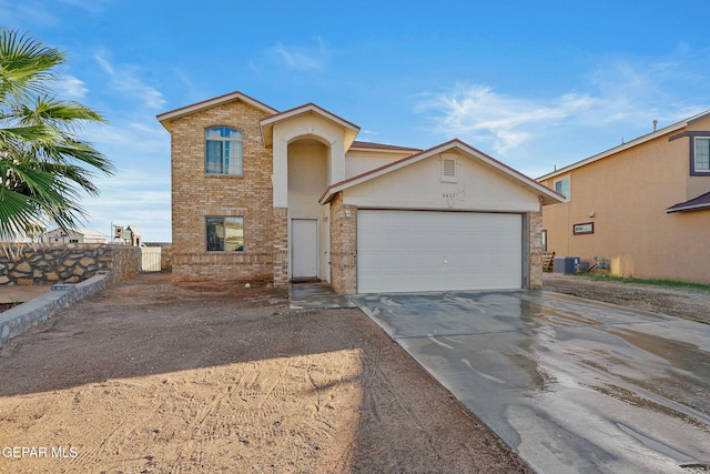 front of property with a garage