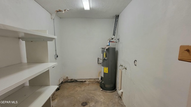 utility room featuring water heater