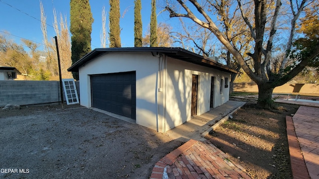 view of garage