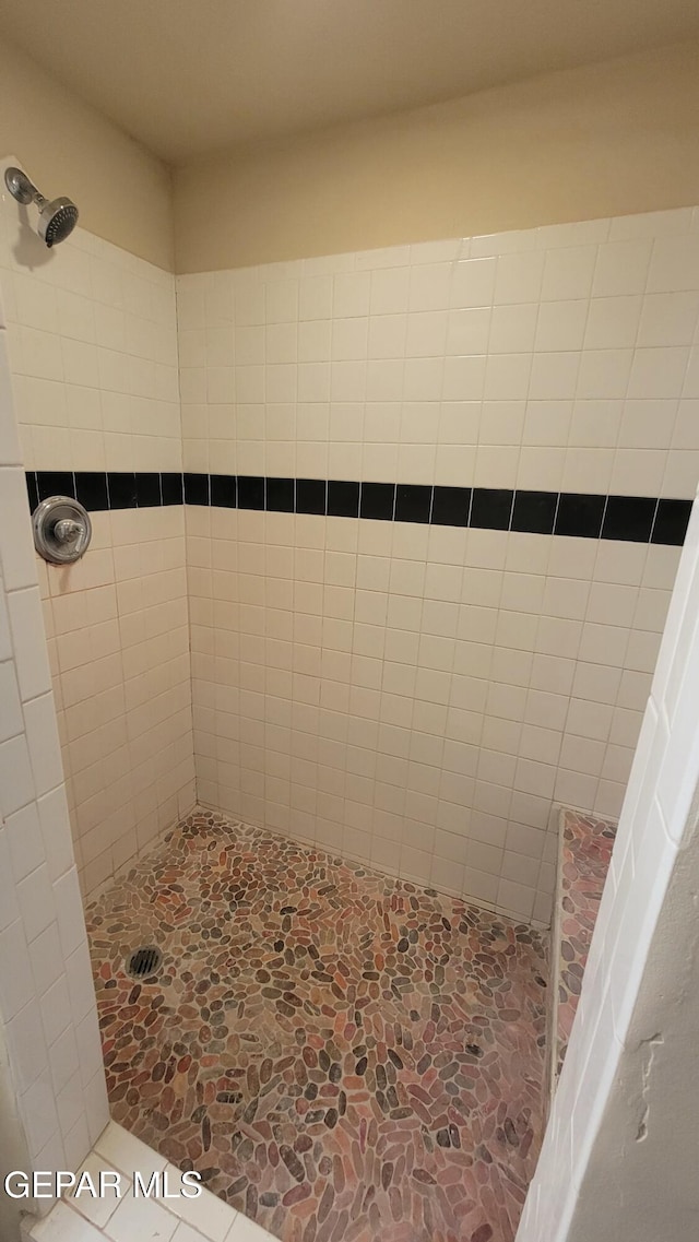 bathroom with tiled shower