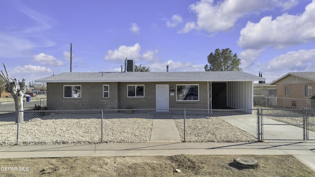 view of front of property featuring cooling unit