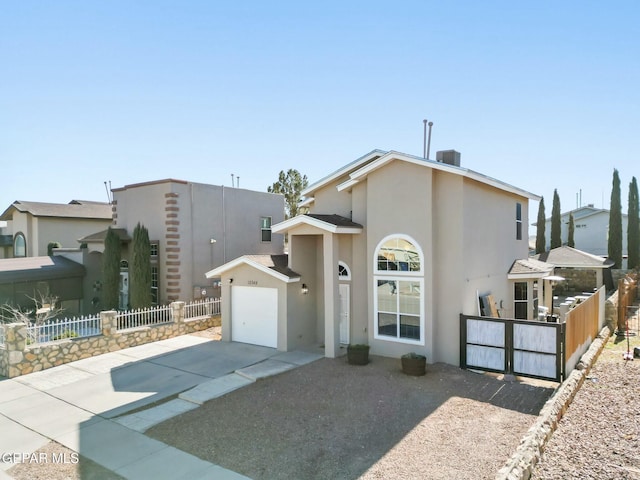 view of front facade with a garage