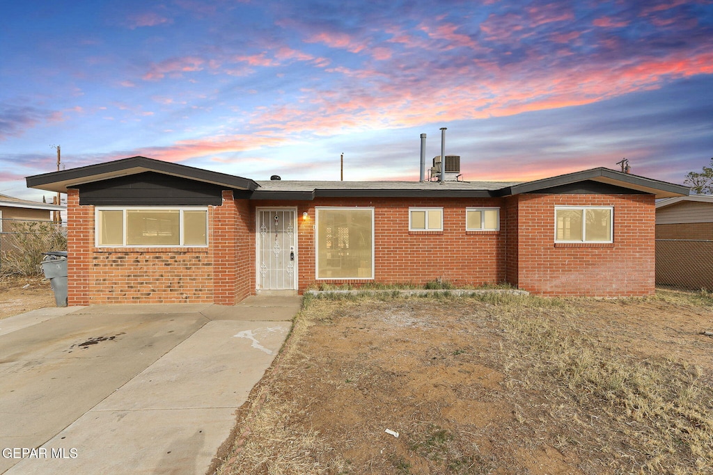 view of single story home